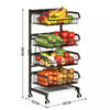 3/5/6 Tier Vegetable Fruit Trolley Cart Kitchen Rack Storage Basket Holder Shelf