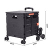 Folding Shopping Trolley Box 55L Camping Picnic Boot Cart Storage Stair Climbing