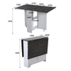 Kitchen Mobile Drop Leaf Dining Table Folding Desk Storage Open Shelves On Wheel