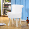 Soft Dressing Table Chair Vanity Makeup Stool Dining Seat Pouffe with Wood Legs