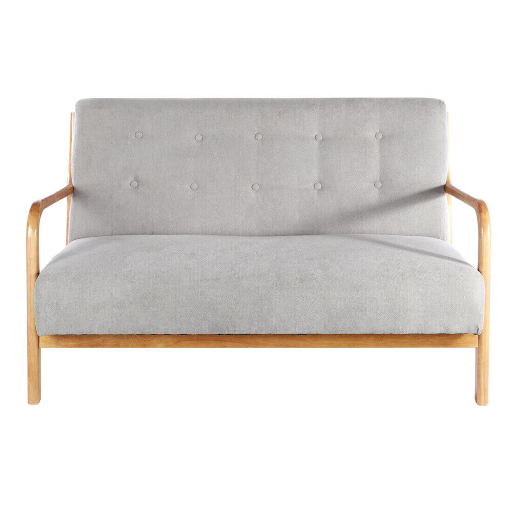 Sofa Couch Solid Wood Chair Soft Flannel Upholstered Seat Living Room Furniture
