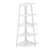 5 Tier Wood Corner Ladder Shelf Unit Freestanding Fan Bookshelf Plants Stand