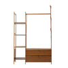 Bamboo Clothes Rail Garment Rack Hanging Stand Coat Wardrobe Storage Shelf UK
