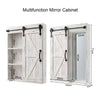 Bathroom Mirror Cabinet Wall Mounted Storage Unit MDF Wooden Shelves Vanity UK