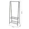 Black Metal Clothes Rail Rack Garment Stand Corner Open Wardrobe with Shelf