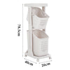 Rolling Laundry Sorter Cart Washing Basket Clothes Hamper Storage Bin On Wheels