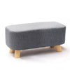 Small Linen Fabric Padded Footstool Footrest Pouffe Wooden Leg StoolHall Chair