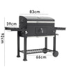 Outdoor Charcoal Smoker Garden BBQ Grill Side Shelf Barbecue Utensil With Wheels