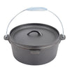 Cast Iron Casserole Dish Pot Pan Cooked Camping Stew Dutch Oven Stockpot Skillet