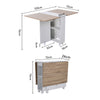 Kitchen Mobile Drop Leaf Dining Table Folding Desk Storage Open Shelves On Wheel
