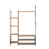 Bamboo Clothes Rail Garment Rack Hanging Stand Coat Wardrobe Storage Shelf UK