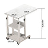 Mobile Over Bed Chair Table Overbed Height Adjustable Laptop Serving Tray Stand