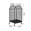 Mobile Metal Bird Cage Open Play Top Parrot Cage Budgie Cage with Perch Feeders