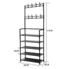 Black Metal Clothes Rail Rack Garment Stand Corner Open Wardrobe with Shelf