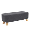 Small Linen Fabric Padded Footstool Footrest Pouffe Wooden Leg StoolHall Chair