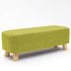 Small Linen Fabric Padded Footstool Footrest Pouffe Wooden Leg StoolHall Chair