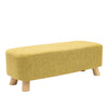 Small Linen Fabric Padded Footstool Footrest Pouffe Wooden Leg StoolHall Chair