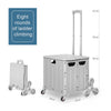 Folding Shopping Trolley Box 55L Camping Picnic Boot Cart Storage Stair Climbing
