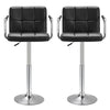 2pcs Bar Stools Leather Swivel Gas Lift Chair Kitchen Breakfast Pub Black Grey