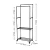 Black Metal Clothes Rail Rack Garment Stand Corner Open Wardrobe with Shelf