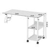 Mobile Over Bed Chair Table Overbed Height Adjustable Laptop Serving Tray Stand