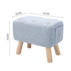 Small Linen Fabric Padded Footstool Footrest Pouffe Wooden Leg StoolHall Chair