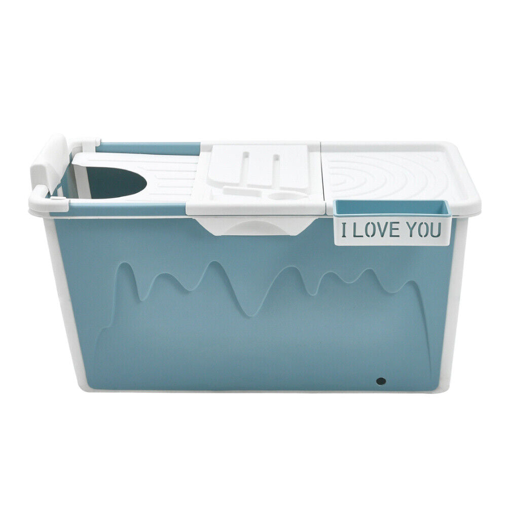 Folding Portable Bathtub Bath Tub Adult Child Warm Spa Sauna Soaking Barrel&Lid