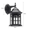 Vintage Wall Light Iron Metal Lantern Lamp with Glass Shade Cover Indoor Outdoor