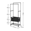 Black Metal Clothes Rail Rack Garment Stand Corner Open Wardrobe with Shelf