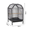 Mobile Metal Bird Cage Open Play Top Parrot Cage Budgie Cage with Perch Feeders