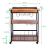 Kitchen Trolley Cart Rolling Island Cart Serving Cart Large Storage Wine Rack