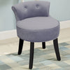 Soft Dressing Table Chair Vanity Makeup Stool Dining Seat Pouffe with Wood Legs