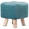 Small Linen Fabric Padded Footstool Footrest Pouffe Wooden Leg StoolHall Chair