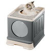 Large Self-Cleaning Hooded Cat Litter Box Enclosed Kitten Toilet Box Potty Tray