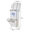 Kitchen Rubbish Waste Bin Recycling Dual Multi Compartment Pedal Dustbins Wheels