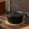 Cast Iron Casserole Dish Pot Pan Cooked Camping Stew Dutch Oven Stockpot Skillet