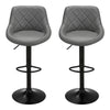 2pcs Bar Stools Leather Swivel Gas Lift Chair Kitchen Breakfast Pub Black Grey