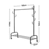 Black Metal Clothes Rail Rack Garment Stand Corner Open Wardrobe with Shelf
