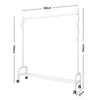 Black Metal Clothes Rail Rack Garment Stand Corner Open Wardrobe with Shelf