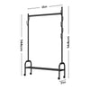 Black Metal Clothes Rail Rack Garment Stand Corner Open Wardrobe with Shelf