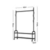 Black Metal Clothes Rail Rack Garment Stand Corner Open Wardrobe with Shelf