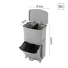 Kitchen Rubbish Waste Bin Recycling Dual Multi Compartment Pedal Dustbins Wheels