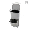 Kitchen Rubbish Waste Bin Recycling Dual Multi Compartment Pedal Dustbins Wheels