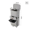 Kitchen Rubbish Waste Bin Recycling Dual Multi Compartment Pedal Dustbins Wheels