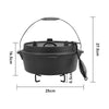 Cast Iron Casserole Dish Pot Pan Cooked Camping Stew Dutch Oven Stockpot Skillet