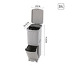 Kitchen Rubbish Waste Bin Recycling Dual Multi Compartment Pedal Dustbins Wheels