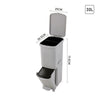 Kitchen Rubbish Waste Bin Recycling Dual Multi Compartment Pedal Dustbins Wheels