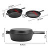 Cast Iron Casserole Dish Pot Pan Cooked Camping Stew Dutch Oven Stockpot Skillet
