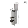 Kitchen Rubbish Waste Bin Recycling Dual Multi Compartment Pedal Dustbins Wheels