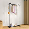 Heavy Duty Double Clothes Rail Rack Garment Display Stand With Shelves on Wheels